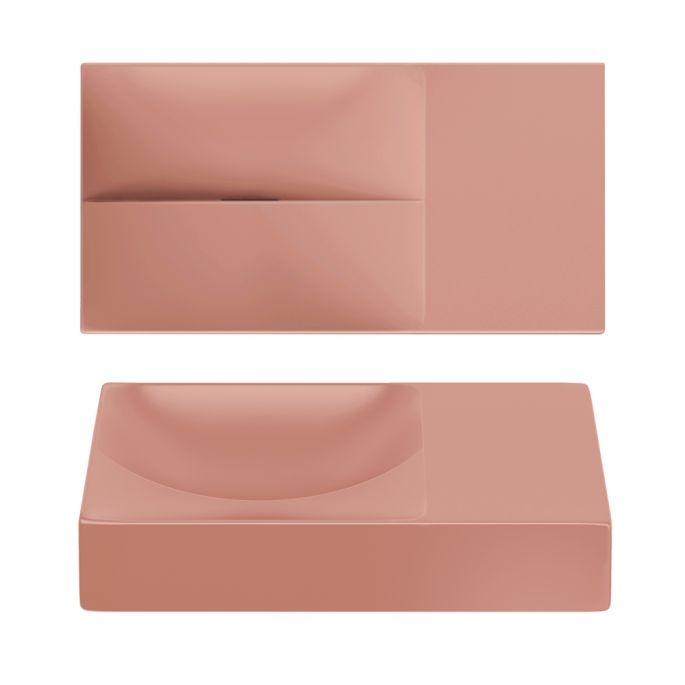 Clou Vale CL0340161R fontein 38x19cm zonder kraangat rechts mat roze keramiek