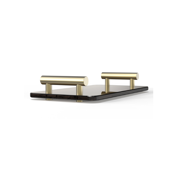 Decor Walther Bar 0857083 BAR TAB tray 33x17cm donker glas/ mat goud