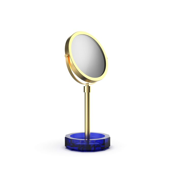 Decor Walther Crystal 0941995 KR KSA vergrootspiegel 1x en 5x capri blue crystal/ mat goud