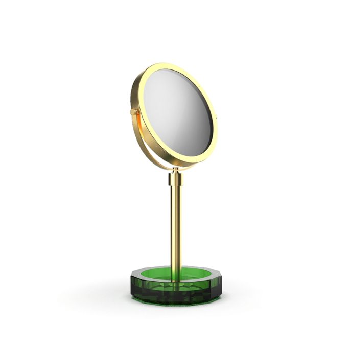 Decor Walther Crystal 0941996 KR KSA vergrootspiegel 1x en 5x english green crystal/ mat goud