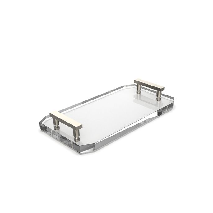 Decor Walther Crystal 0942856 KR TAB tray clear crystal/ geborsteld nikkel
