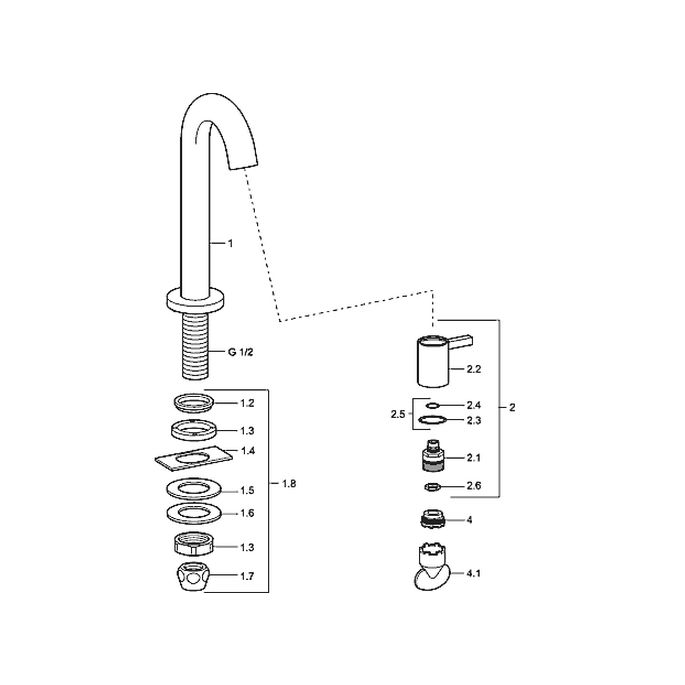 Hansa Nova Style 5093810184 fonteinkraan staand zwart