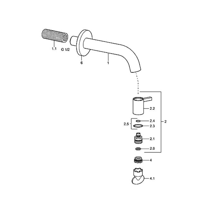 Hansa Nova Style 50968101 tapkraan wand chroom