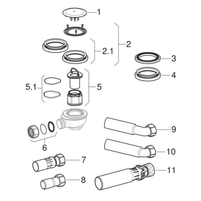 Geberit 243.775.21.1 afvoerdeksel d90 voor Geberit douchebakafvoer chroom