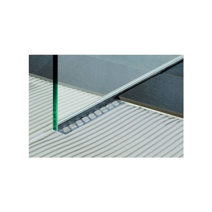 Blanke Aqua Keil Glas 193280B148R glas afsluitprofiel 1480x42mm rechts RVS geborsteld