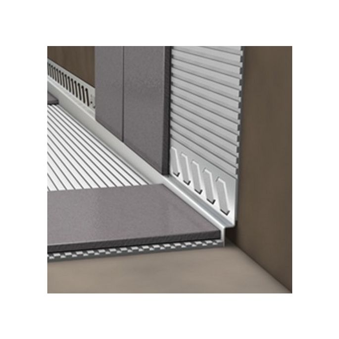 Blanke Aqua Keil Wand 840280B125R afsluitprofiel 2000x12,5x40mm rechts RVS geborsteld