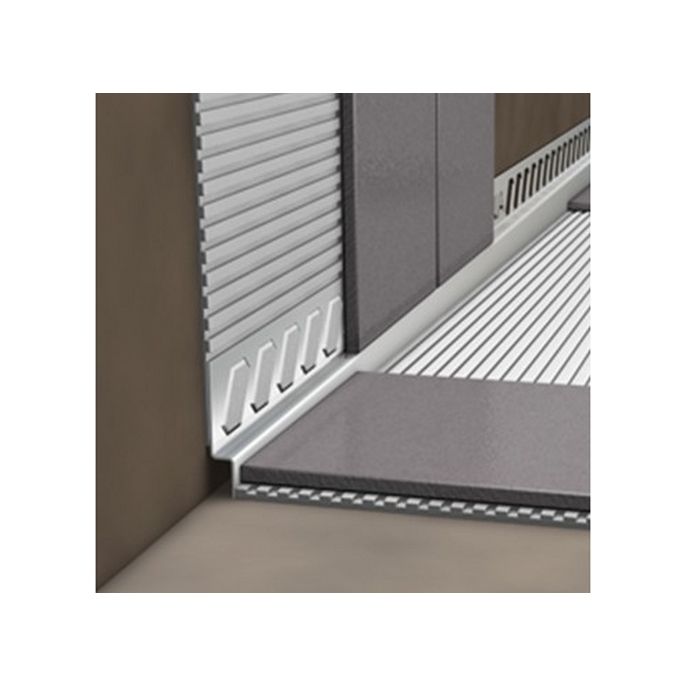 Blanke Aqua Keil Wand 846280B100L afsluitprofiel 1480x10x32mm links RVS geborsteld