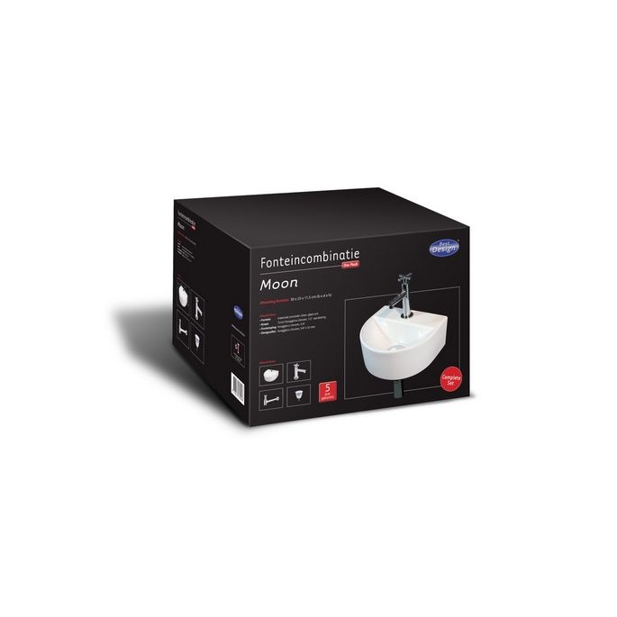 San4U 2504035 One Pack Moon fonteinset wit keramiek/ chroom