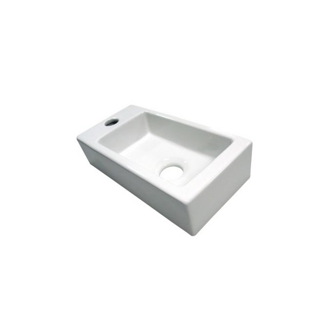 San4U 2512035 One Pack Mini-Block (links) fonteinset wit keramiek/ chroom
