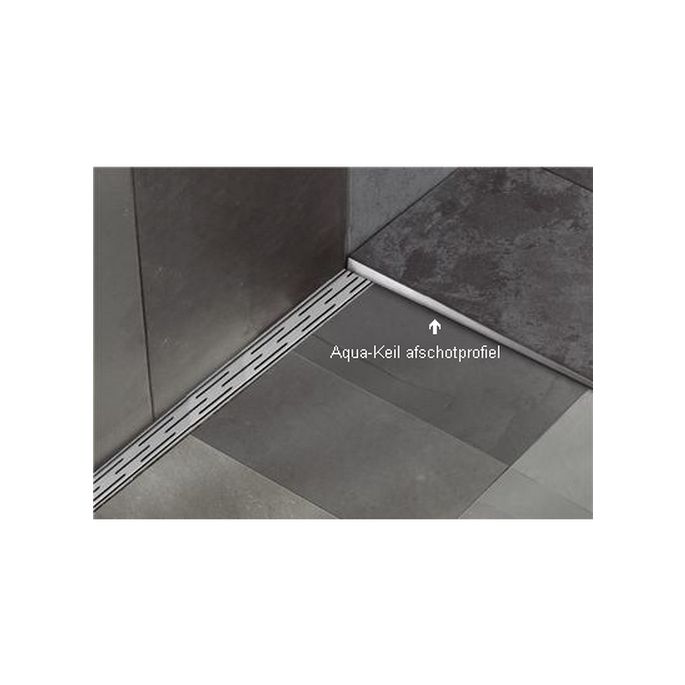 Blanke Aqua Keil 7552856080R afschotprofiel douchevloer 1480x8x32 rechts mat zwart