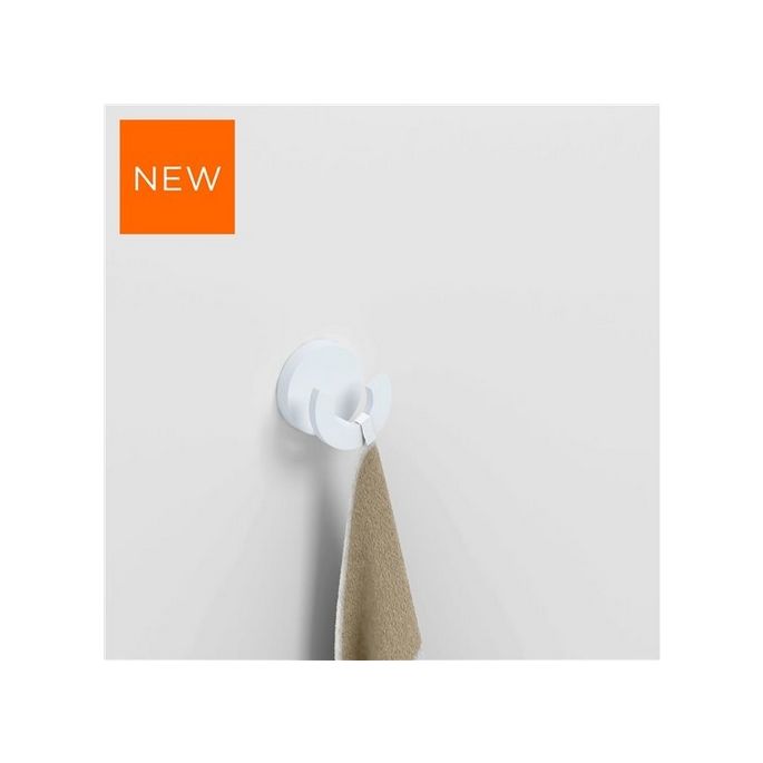 Clou Flat CL090206620 dubbele kledinghaak mat wit