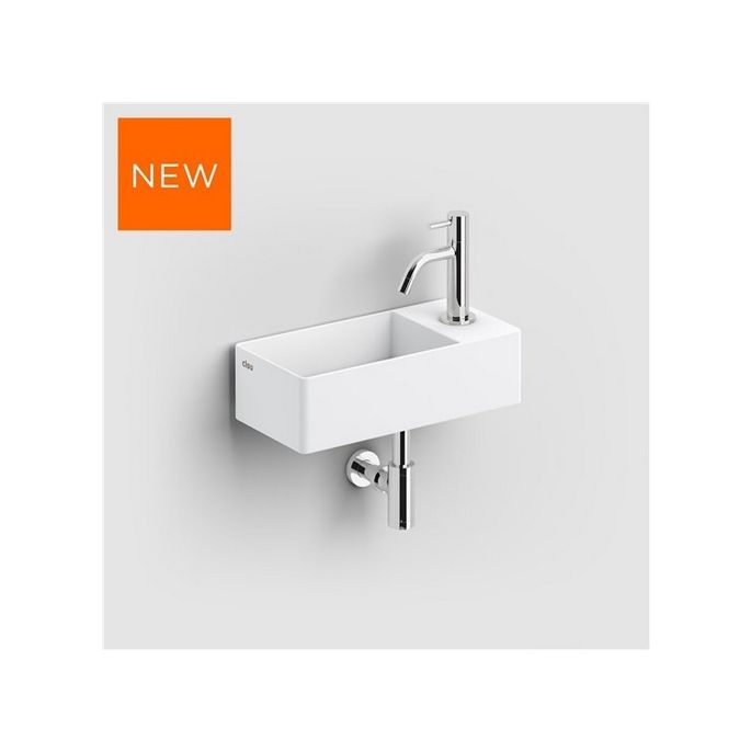 Clou New Flush 3 CL031343002 fontein 35x18cm met vlakke afvoerplaat aluite wit