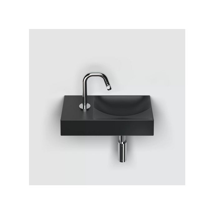 Clou Vale CL033016101L fontein 38x19cm met kraangat links mat zwart keramiek