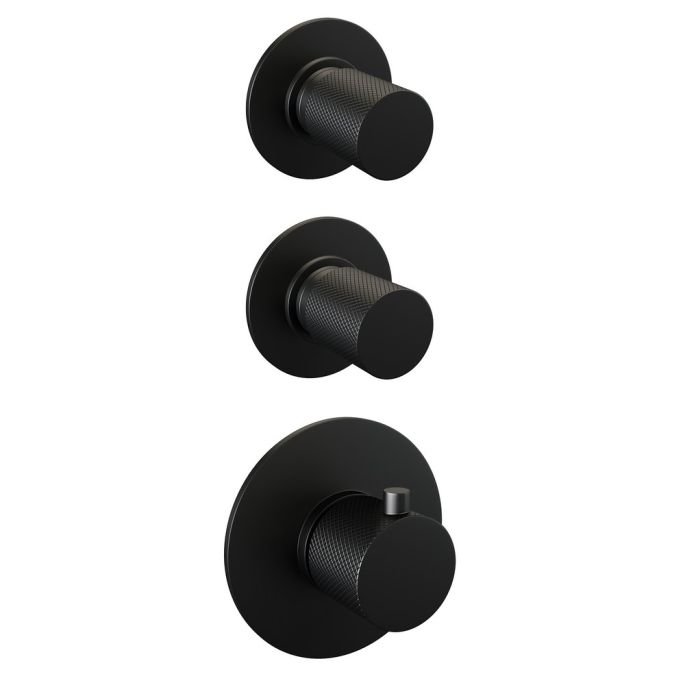 Brauer Carving 5-S-119 thermostatische inbouw regendouche SET 23 mat zwart