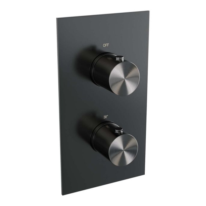 Brauer Edition 5-GM-053 thermostatische inbouw regendouche 3-weg omstelling SET 26 gunmetal geborsteld PVD