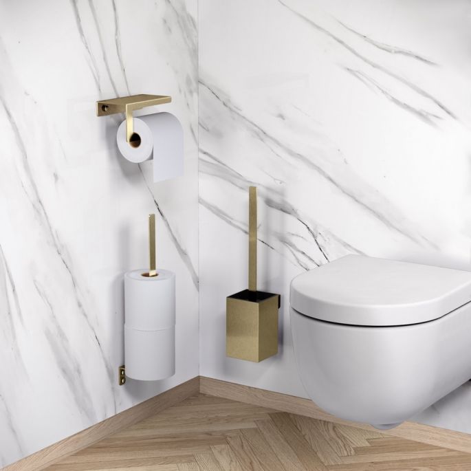 Clou Fold CL/09.04041.82 toiletborstelgarnituur wand goud geborsteld PVD