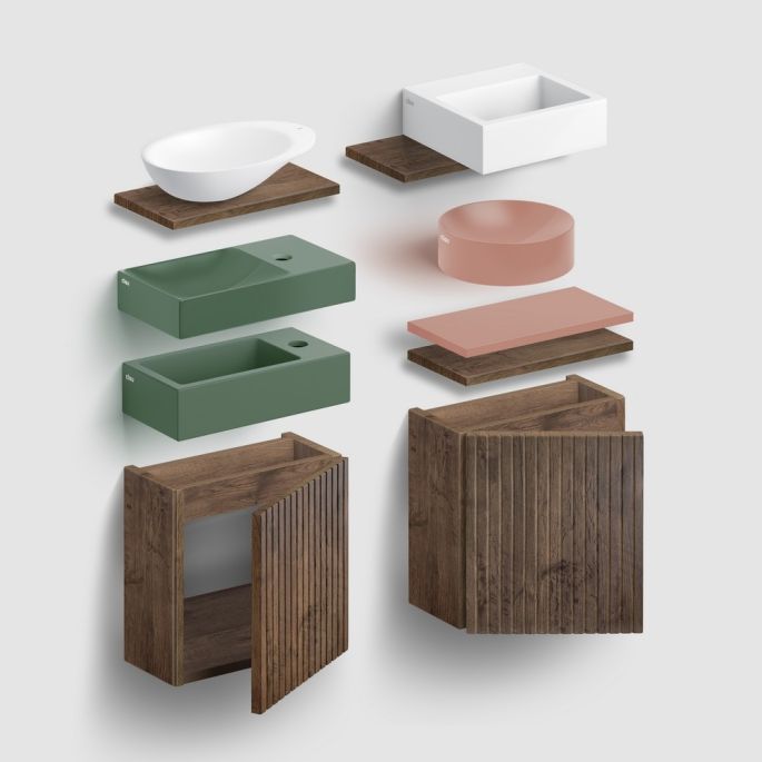 Clou Verti CL07106603664 bovenblad, t.b.v. fonteinonderkast, donker eiken