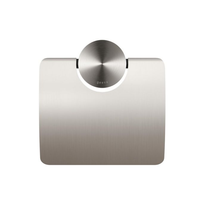 Geesa Opal Brushed Stainless Steel 917208-05 toiletrolhouder met klep RVS geborsteld
