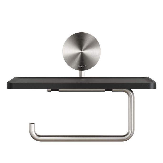 Geesa Opal Brushed Stainless Steel 917224-05 toiletrolhouder met planchet RVS geborsteld