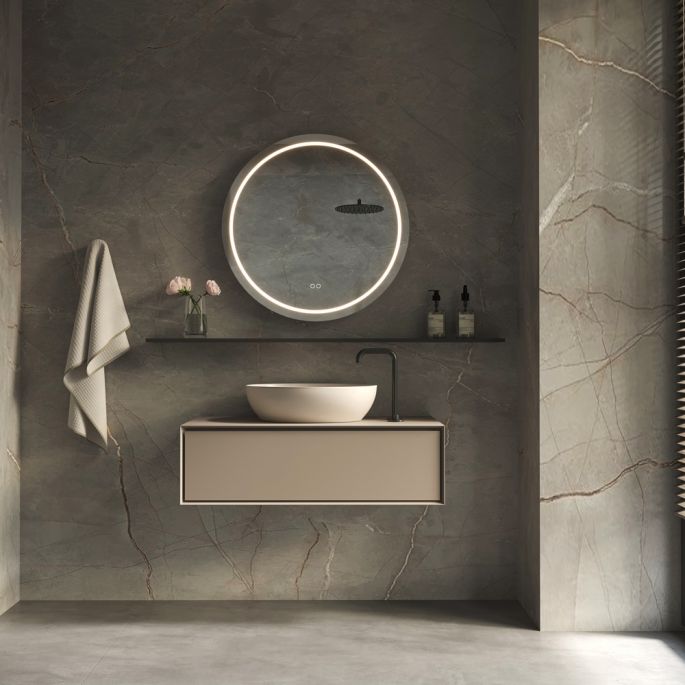 Phantom Mirrors Serie 002 002.100.100 ronde LED spiegel, 100 cm met directe en indirecte led rondom