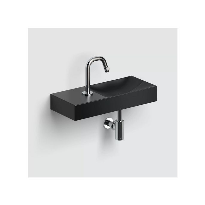 Clou Vale CL033016201L fontein 45x19cm met kraangat links mat zwart keramiek