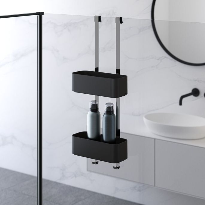 Geesa Frame 918902-02-06 ophangbaar doucherek 25 cm chroom/ zwart