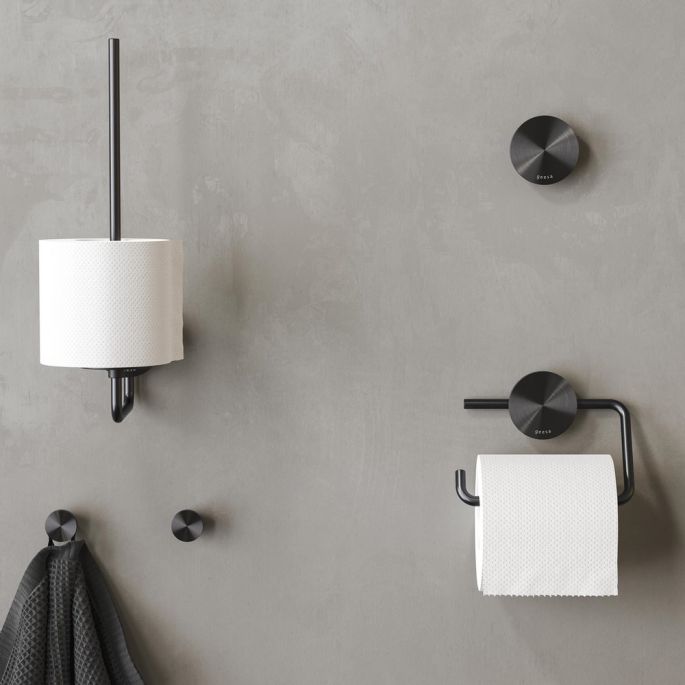 Geesa Opal Brushed Metal Black 917213-09 handdoekhaak klein zwart metaal geborsteld