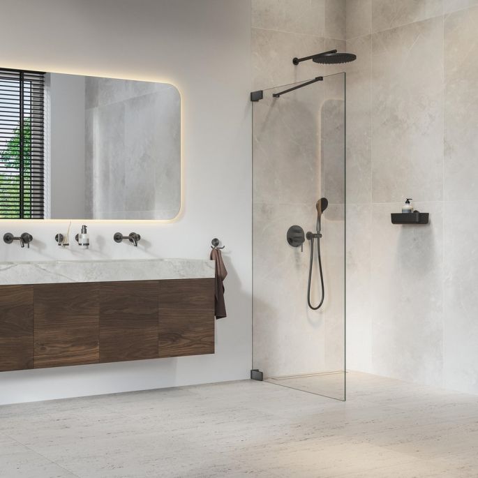 Geesa Opal Brushed Metal Black 917215-09 handdoekhaak dubbel zwart metaal geborsteld