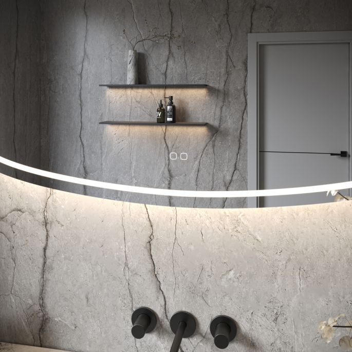 Phantom Mirrors Serie 007 007.160.78 Deens ovale LED spiegel, 160x74 cm met directe en indirecte led rondom