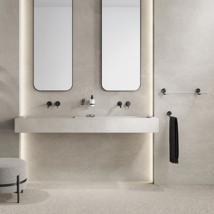 Geesa Opal Brushed Metal Black 917202-09 glashouder met glas zwart metaal geborsteld