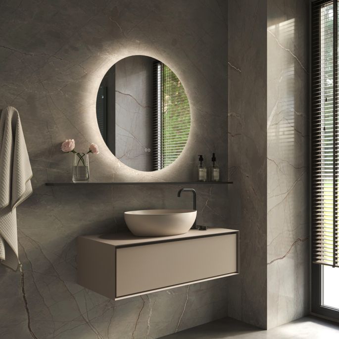 Phantom Mirrors Serie 002 002.100.100 ronde LED spiegel, 100 cm met directe en indirecte led rondom