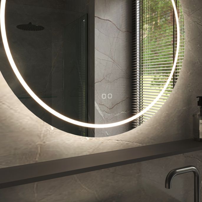 Phantom Mirrors Serie 002 002.80.80 ronde LED spiegel, 80 cm met directe en indirecte led rondom