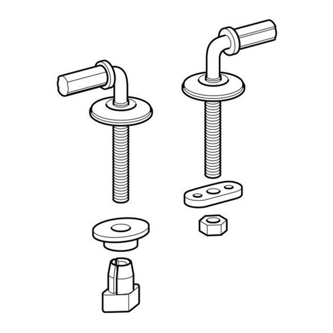 Geberit 598051000 set scharnieren voor wc-zitting, bevestiging van onderen