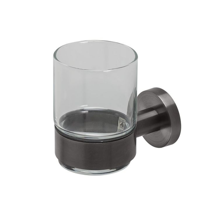 Geesa Nemox Brushed Metal Black 916502-09 glashouder zwart metaal geborsteld