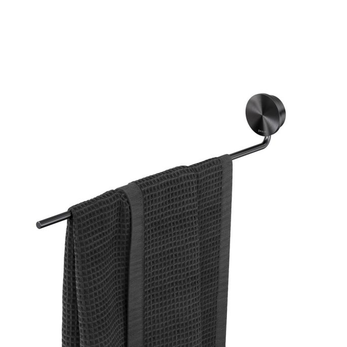 Geesa Opal Brushed Metal Black 917205-09 handdoekrek 1 arm zwart metaal geborsteld