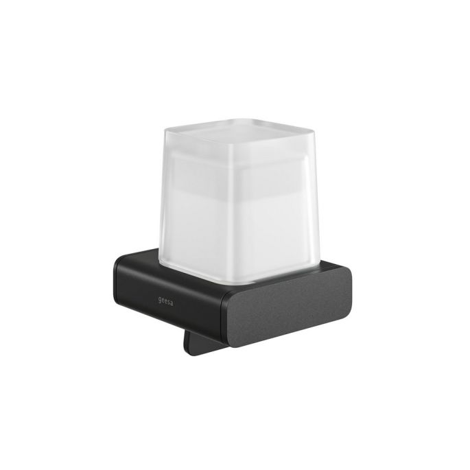 Geesa Shift Black 919916-06 zeepdispenser 200 ml met gesatineerd glas mat zwart
