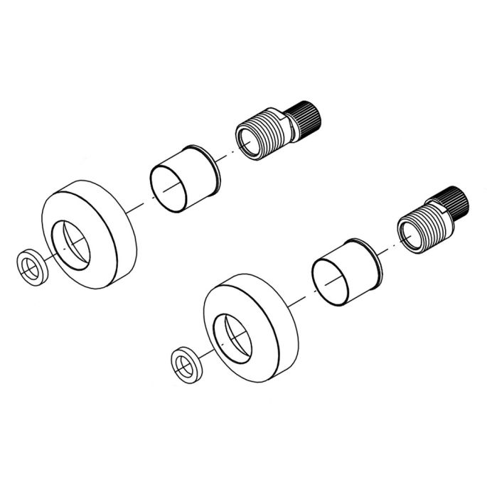 HSK Shower & Co! E98567-2-41 set S-koppelingen met rozetten chroom
