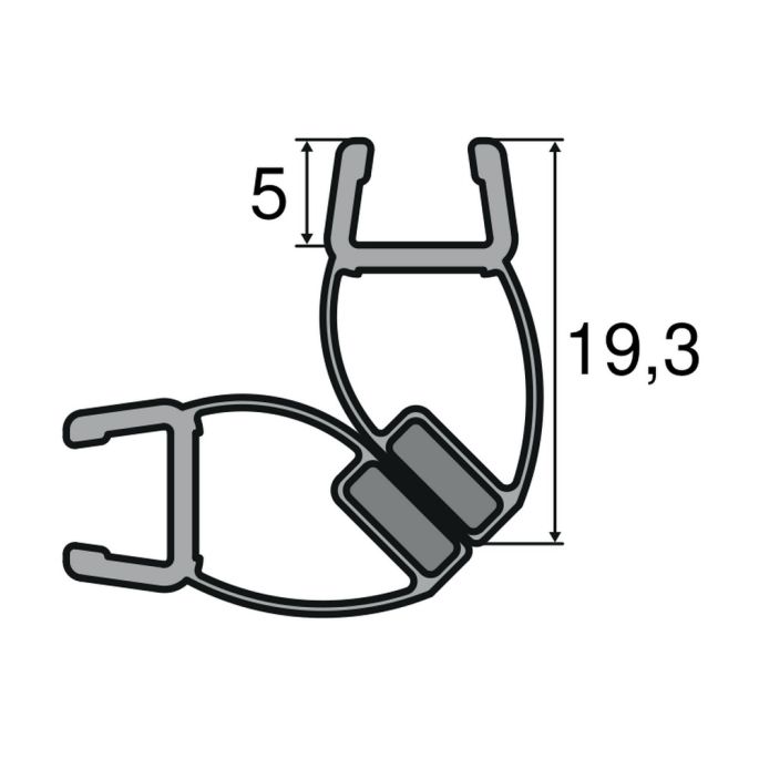 Huppe universeel 070263 set magneetlijsten 45° voor hoekoplossing, 202,5cm / 6mm