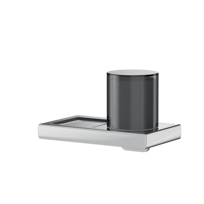 Inda Claire A7178CNE04 zeepdispenser met hendel mat zwart/ fumé glas