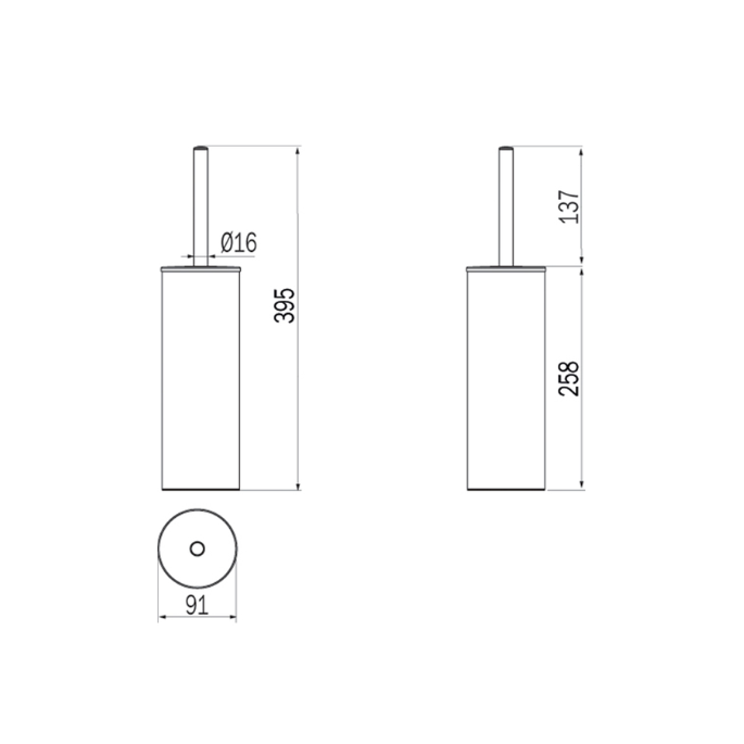 Inda MY Art Clotilda AV014ACR13Y toiletborstelgarnituur chroom