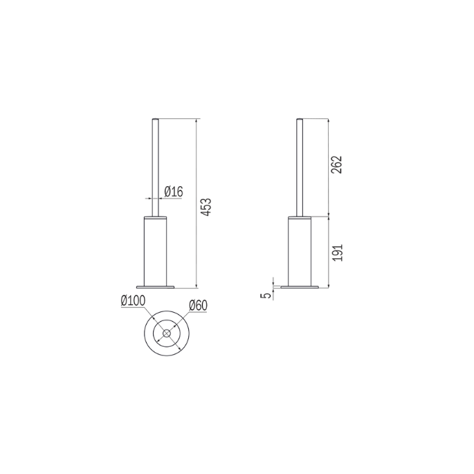 Inda MY MiniLove AV514ZNS toiletborstelgarnituur rvs geborsteld