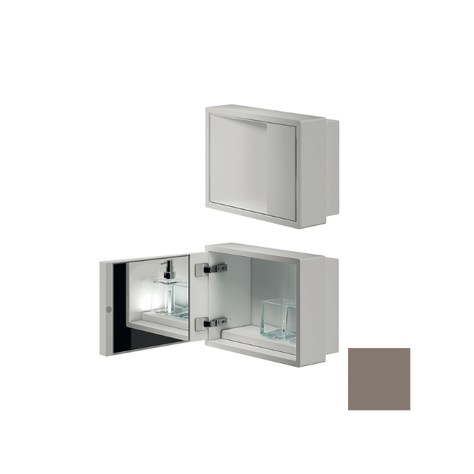 Inda MY Secret A80760VN inbouwnis met bekerhouder, zeepdispenser en spiegel 350x260mm mat avana