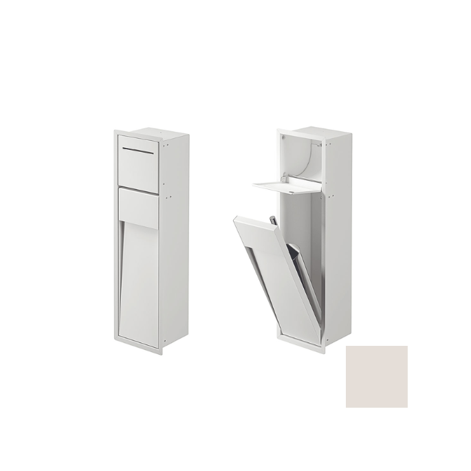 Inda MY Secret A8085AMP inbouwnis met toiletrolhouder en toiletborstelgarnituur 190x660mm mat perla