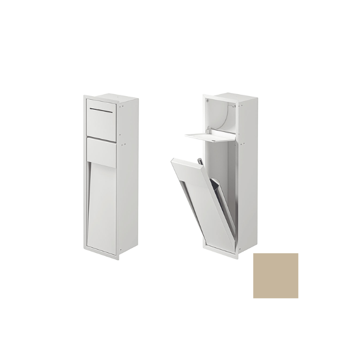 Inda MY Secret A8085ATL inbouwnis met toiletrolhouder en toiletborstelgarnituur 190x660mm mat terra di luna