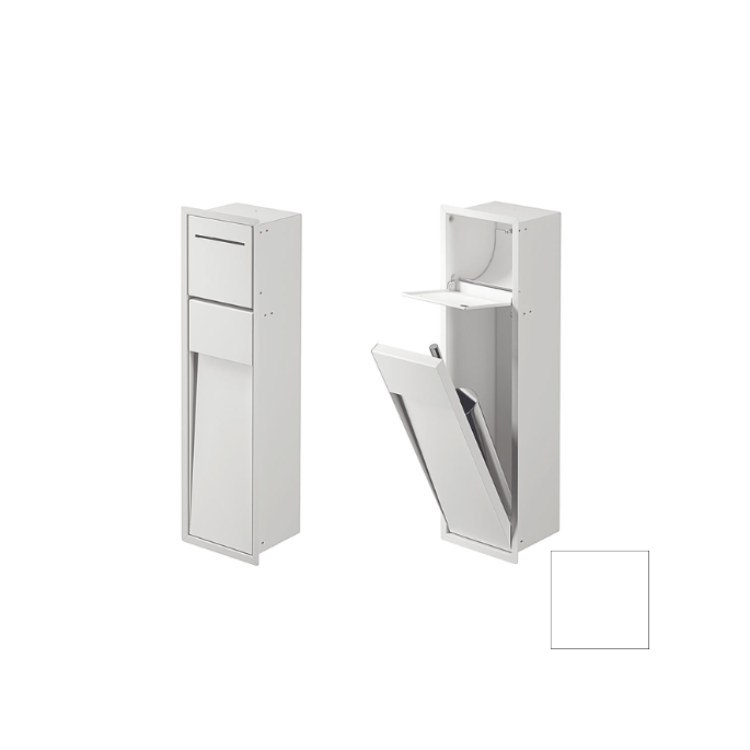 Inda MY Secret A8085AWM inbouwnis met toiletrolhouder en toiletborstelgarnituur 190x660mm mat wit