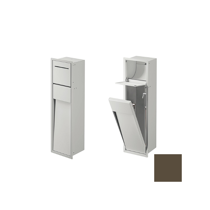Inda MY Secret A8085BBN inbouwnis met toiletrolhouder en hygiënische douche190x660mm mat bruno