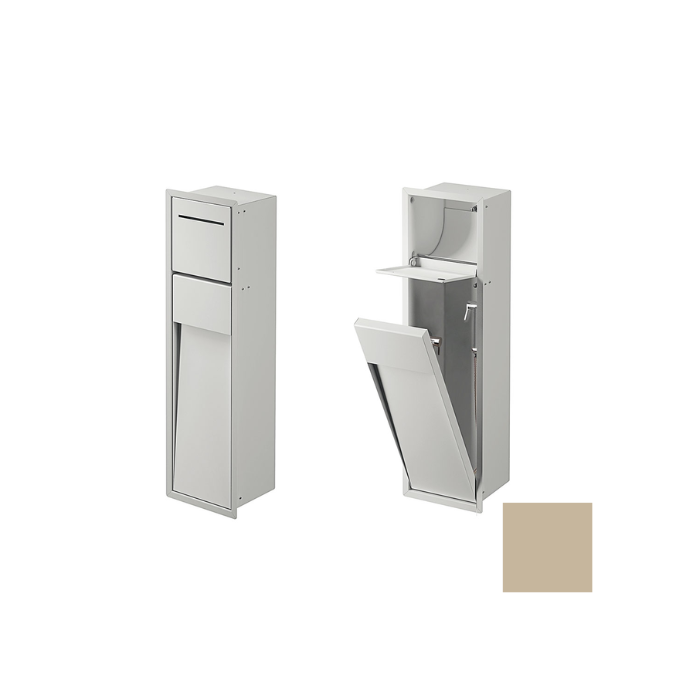 Inda MY Secret A8085BTL inbouwnis met toiletrolhouder en hygiënische douche190x660mm mat terra di luna