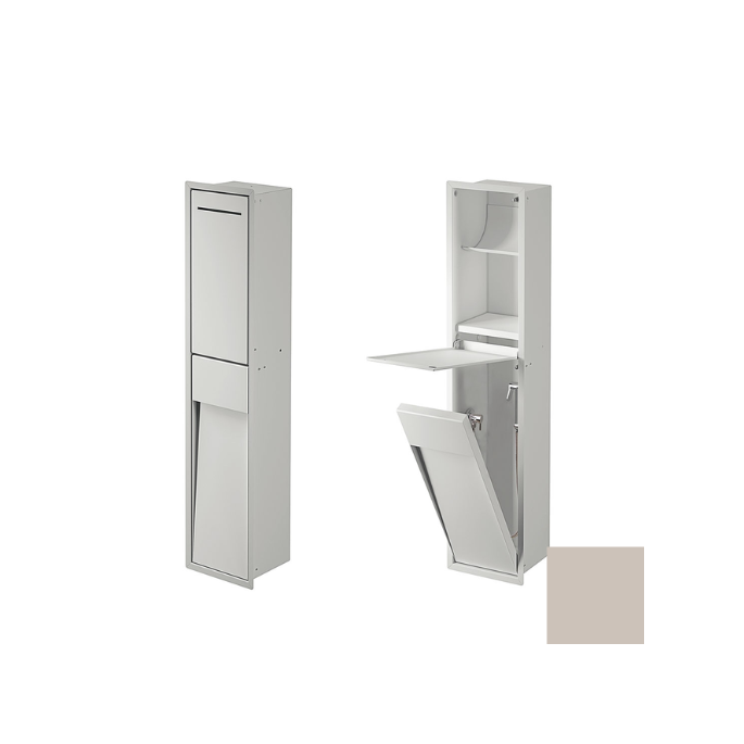 Inda MY Secret A8085DAX inbouwnis met toiletrolhouder en hygiënische douche 190x860mm mat avorio