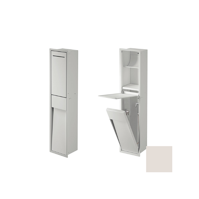 Inda MY Secret A8085DMP inbouwnis met toiletrolhouder en hygiënische douche 190x860mm mat perla