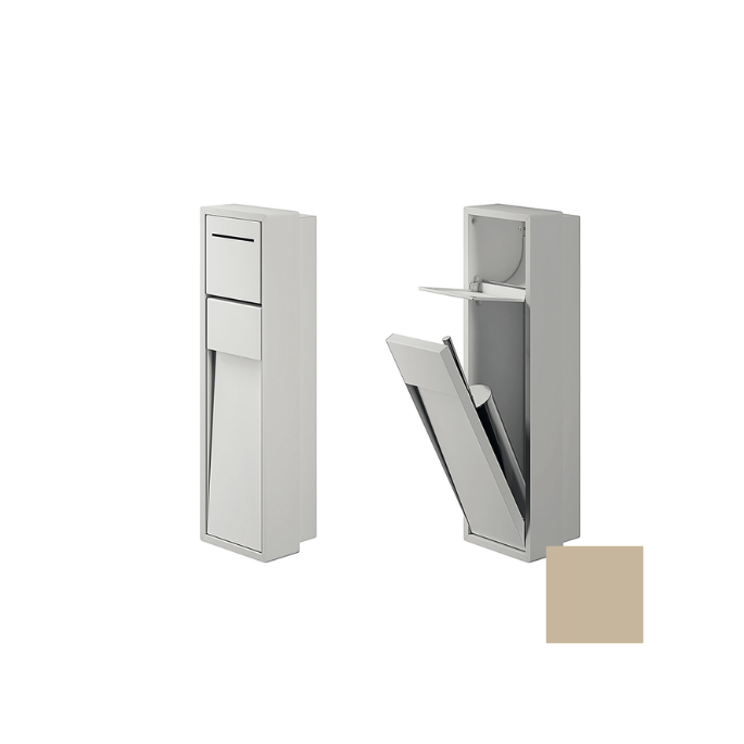 Inda MY Secret A8086ATL inbouwnis met toiletrolhouder en toiletborstelgarnituur 190x660mm mat terra di luna